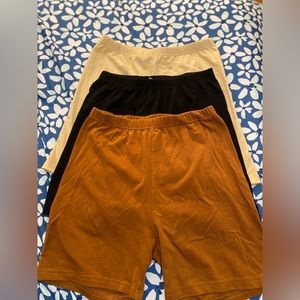 3 Pair High Waisted Shorts